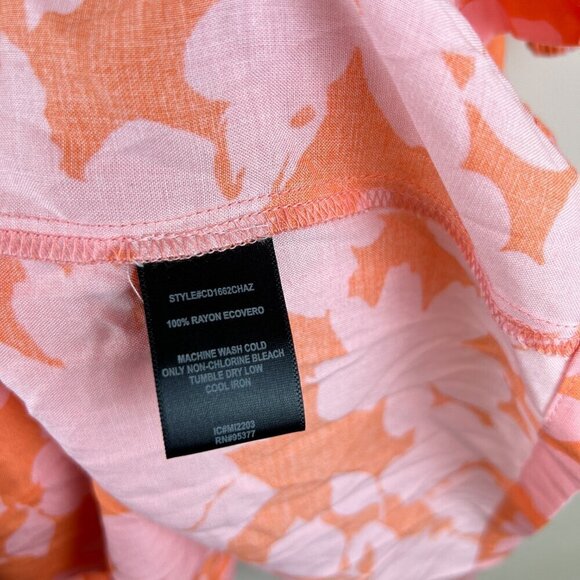 Sanctuary Pink Orange Printed Weekender Babydoll Mini Dress - Picture 5 of 6